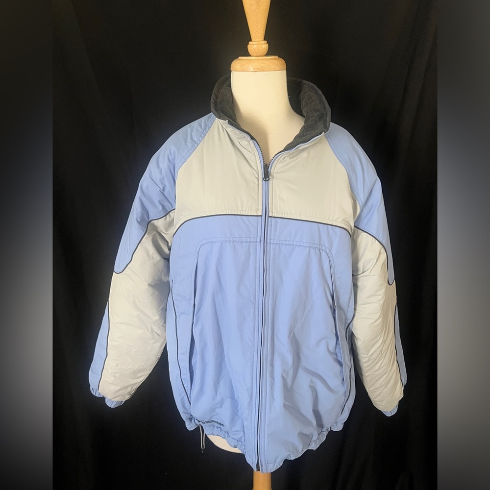 Women’s Reversible Columbia Coat Jacket Size Large Gray Sherpa/ Blue Gray